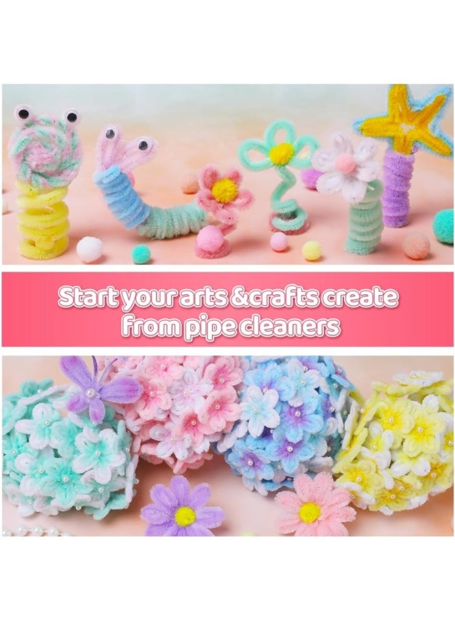 FAYET 100Pcs Pastel Pipe Cleaners Craft Supplies, Macaron Chenille Stems for DIY Art, Kids Crafts, School Projects and Decorations - Image 4